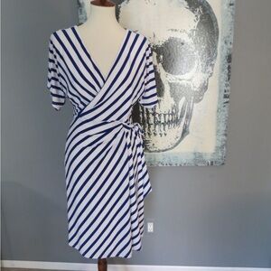 Ralph Lauren Navy and White Short Sleeved Dress